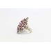 Ring Onyx Silver 925 Red Sterling Marcasite Womens Stone Stones Handcrafted A468